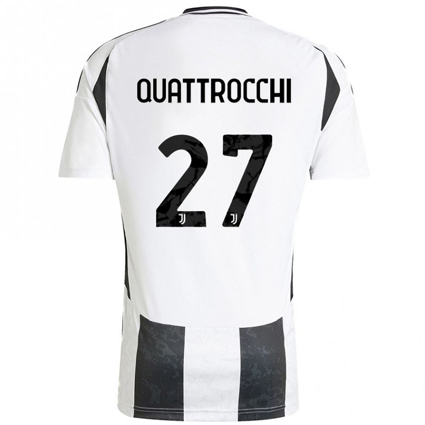 Mujer Fútbol Camiseta Juan Ignacio Quattrocchi #27 Blanco Negro 1ª Equipación 2024/25 Perú