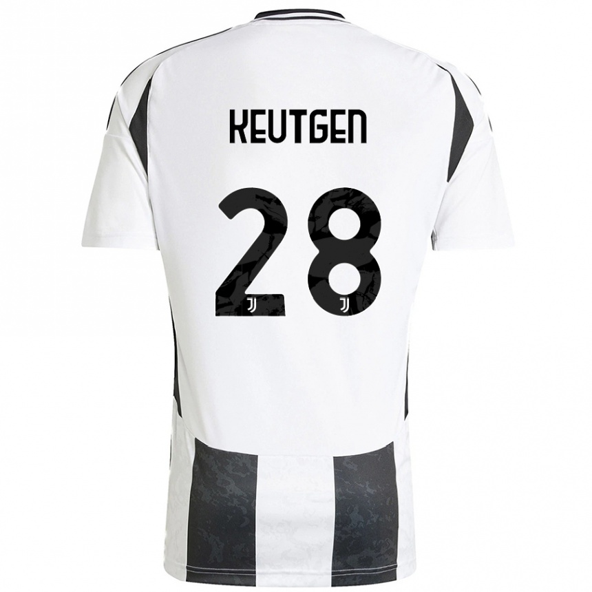 Mujer Fútbol Camiseta Enzo Keutgen #28 Blanco Negro 1ª Equipación 2024/25 Perú