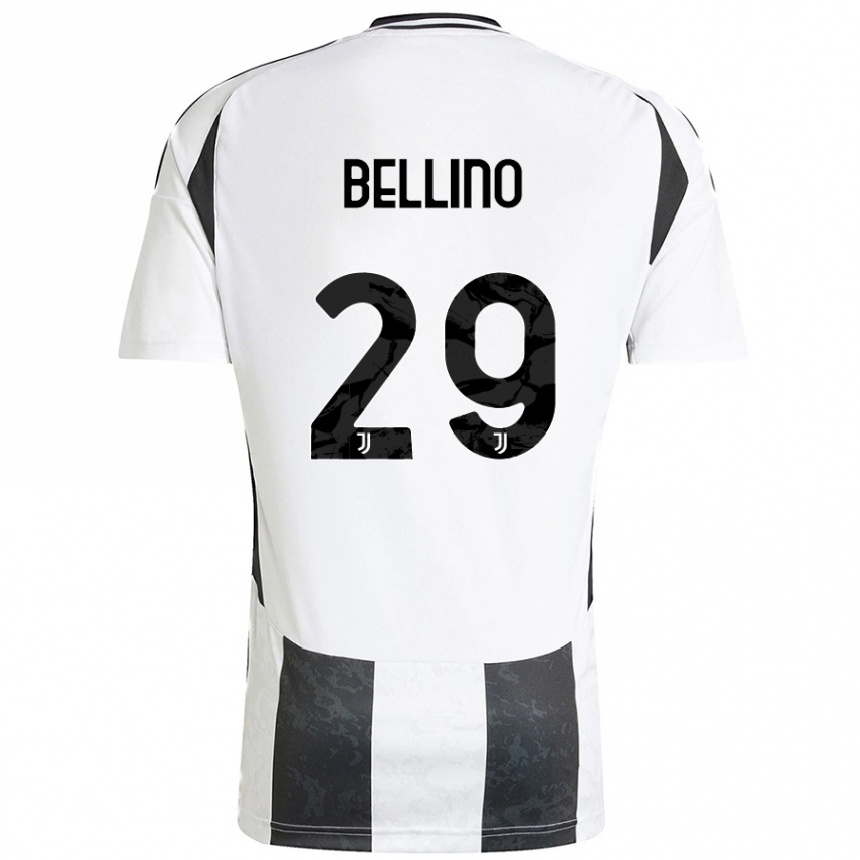 Mujer Fútbol Camiseta Filippo Bellino #29 Blanco Negro 1ª Equipación 2024/25 Perú