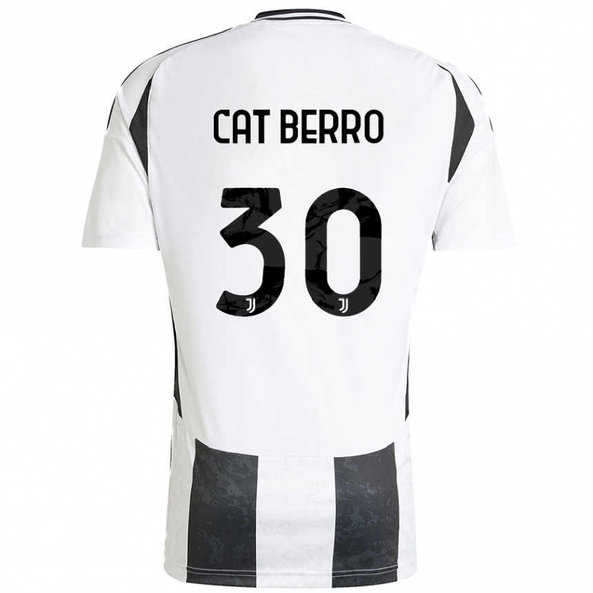 Mujer Fútbol Camiseta Simone Cat Berro #30 Blanco Negro 1ª Equipación 2024/25 Perú