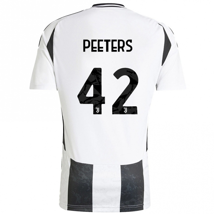 Mujer Fútbol Camiseta Daouda Peeters #42 Blanco Negro 1ª Equipación 2024/25 Perú