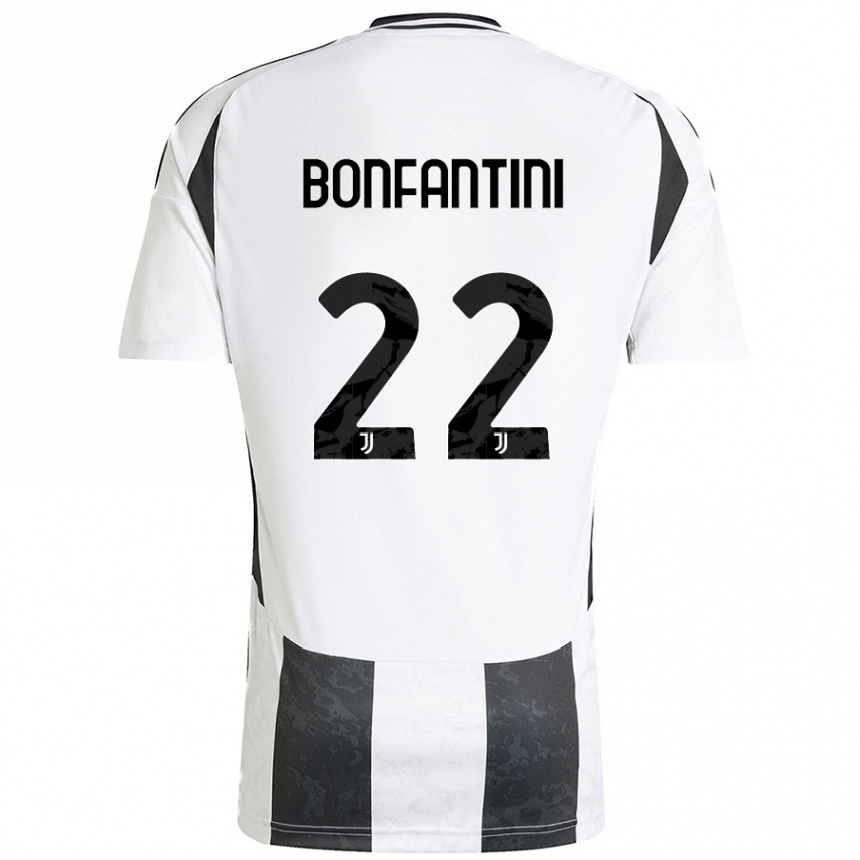 Mujer Fútbol Camiseta Agnese Bonfantini #22 Blanco Negro 1ª Equipación 2024/25 Perú