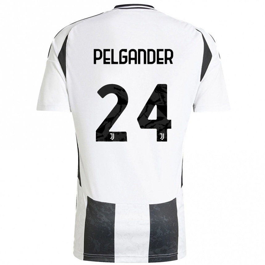 Mujer Fútbol Camiseta Elsa Pelgander #24 Blanco Negro 1ª Equipación 2024/25 Perú