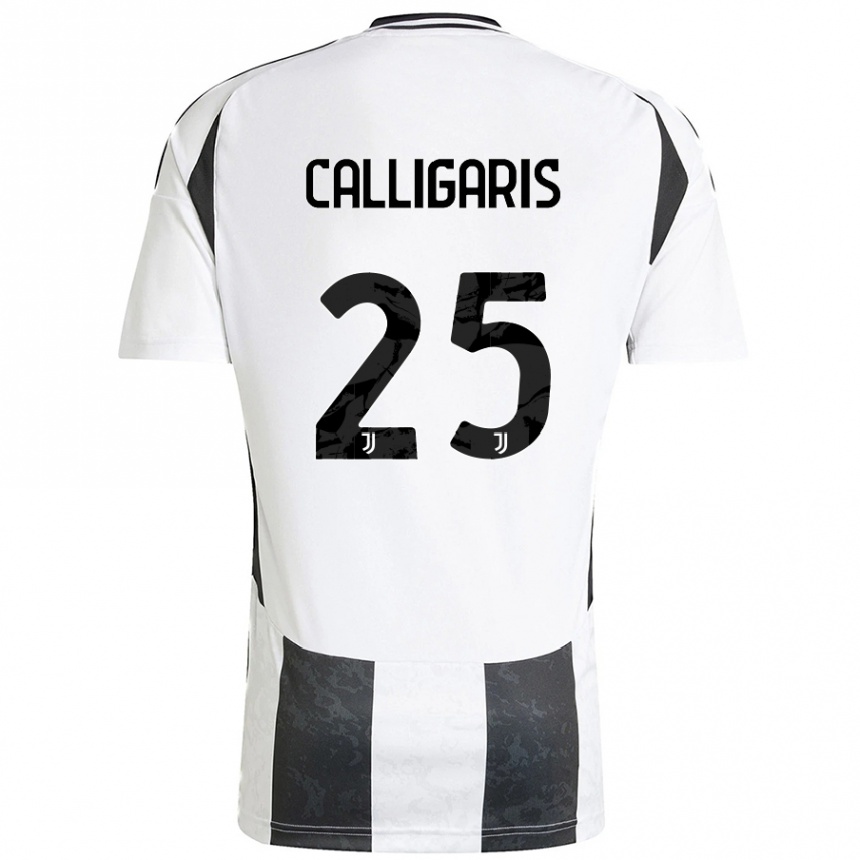 Mujer Fútbol Camiseta Viola Calligaris #25 Blanco Negro 1ª Equipación 2024/25 Perú