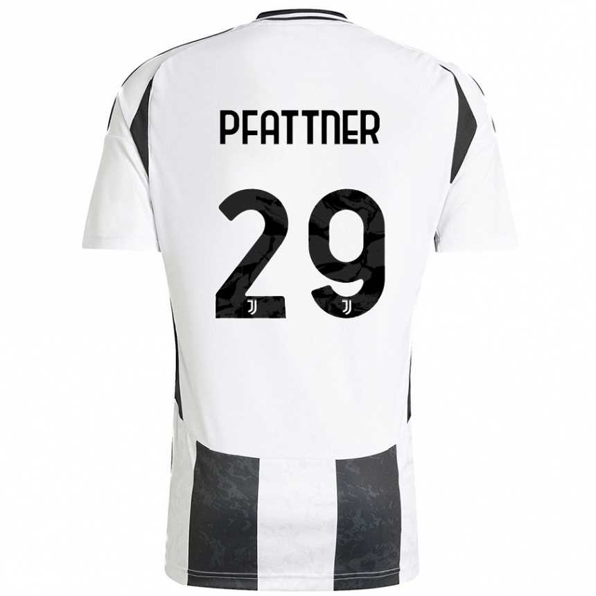 Mujer Fútbol Camiseta Elisa Pfattner #29 Blanco Negro 1ª Equipación 2024/25 Perú