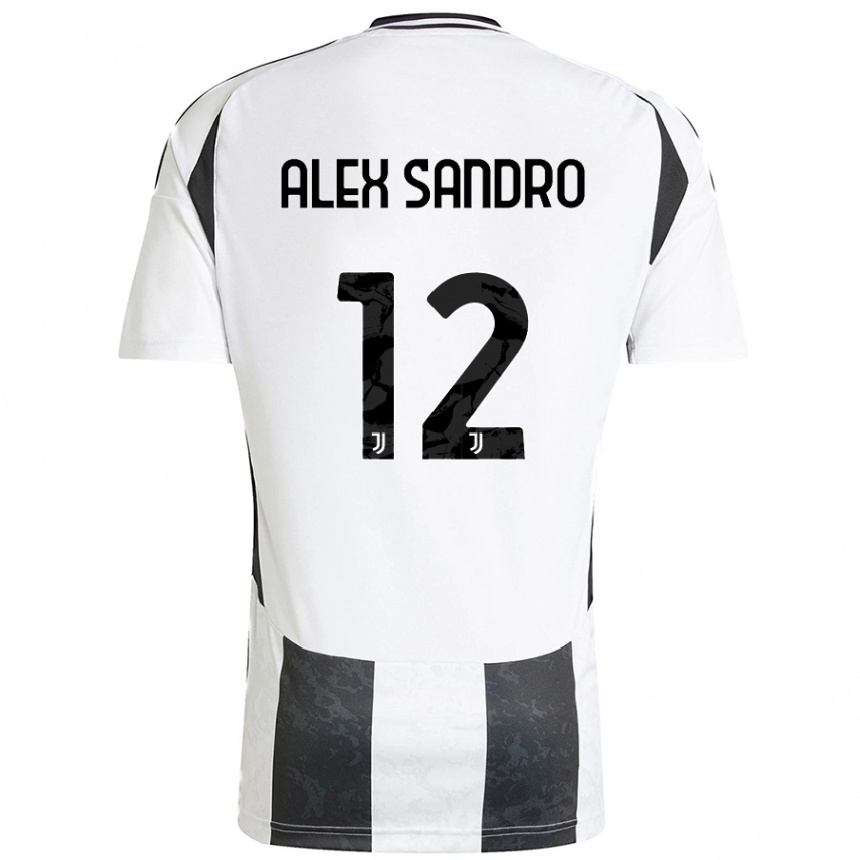 Mujer Fútbol Camiseta Alex Sandro #12 Blanco Negro 1ª Equipación 2024/25 Perú