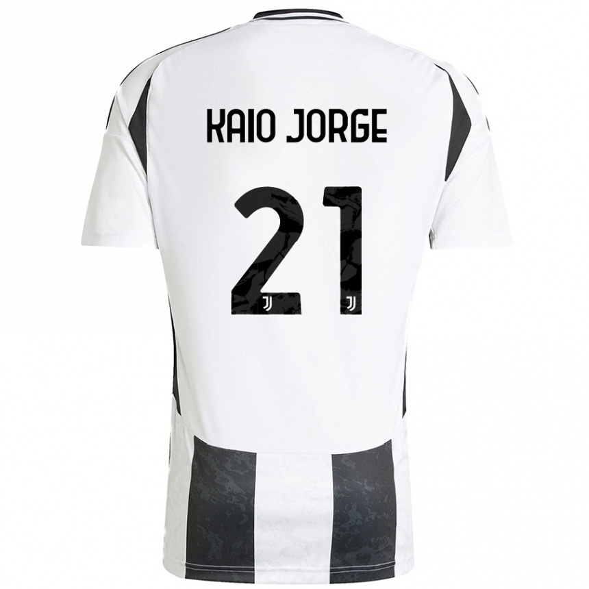 Mujer Fútbol Camiseta Kaio Jorge #21 Blanco Negro 1ª Equipación 2024/25 Perú