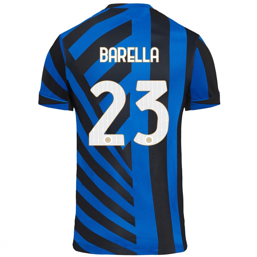 Mujer Fútbol Camiseta Nicolo Barella #23 Azul Negro 1ª Equipación 2024/25 Perú