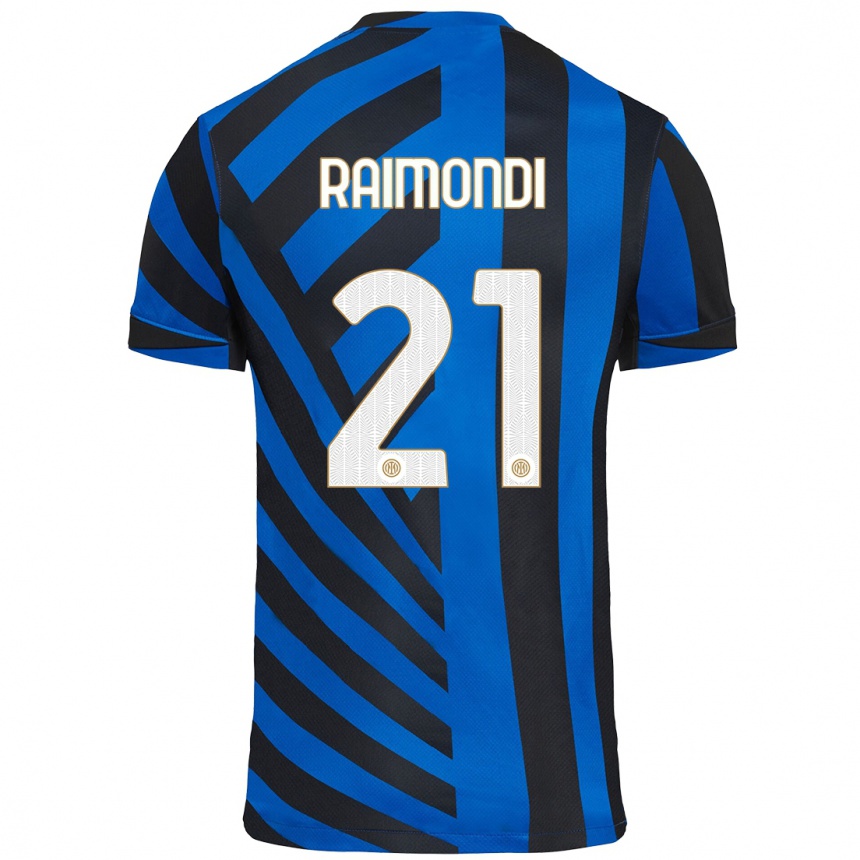 Mujer Fútbol Camiseta Paolo Raimondi #21 Azul Negro 1ª Equipación 2024/25 Perú