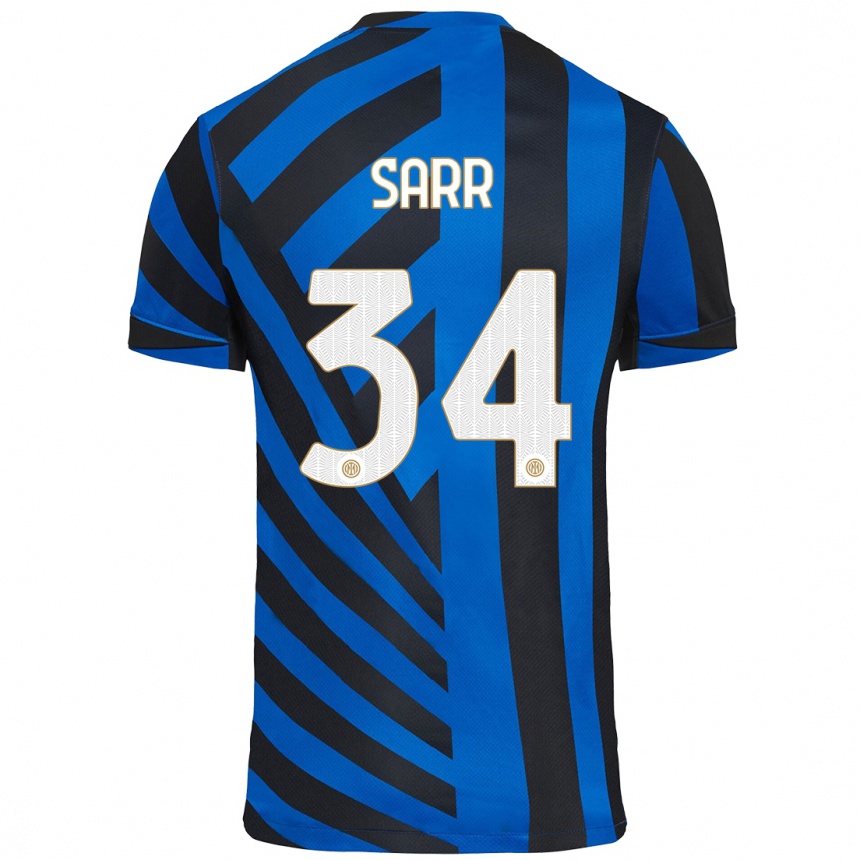 Mujer Fútbol Camiseta Amadou Sarr #34 Azul Negro 1ª Equipación 2024/25 Perú