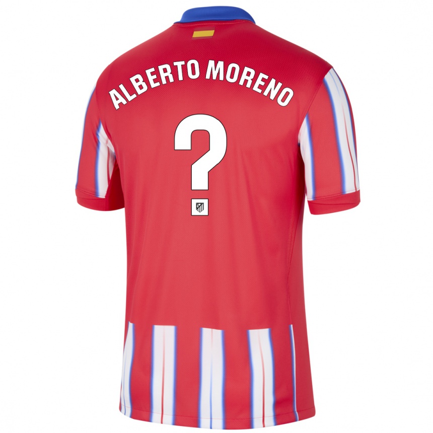 Mujer Fútbol Camiseta Alberto Moreno #0 Rojo Blanco Azul 1ª Equipación 2024/25 Perú