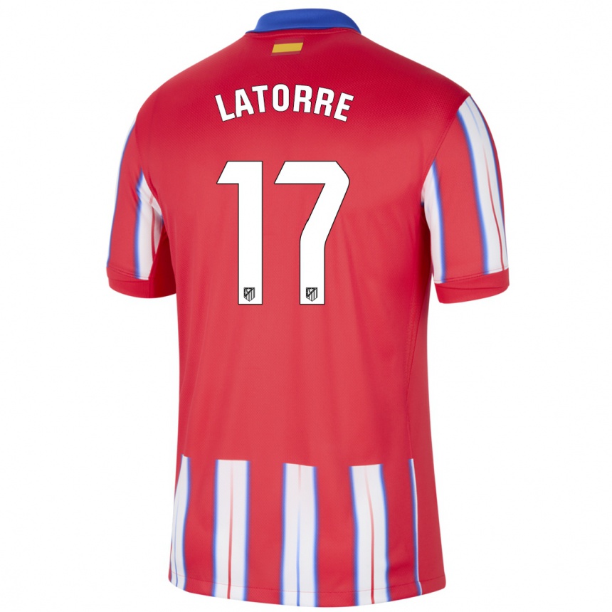 Mujer Fútbol Camiseta Barbara Latorre #17 Rojo Blanco Azul 1ª Equipación 2024/25 Perú