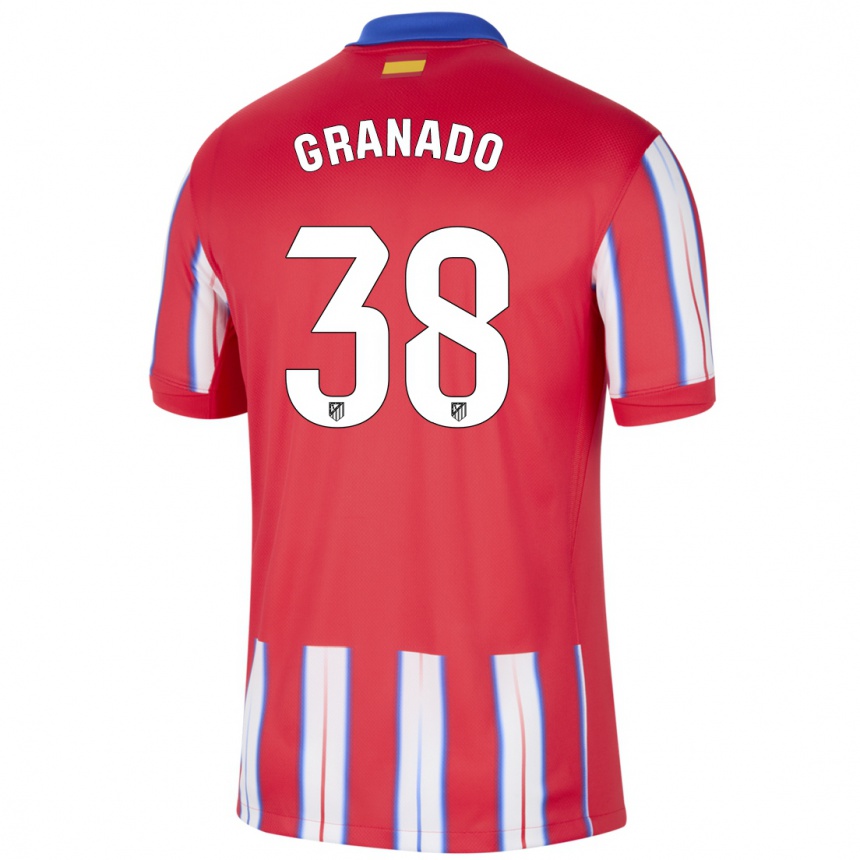 Mujer Fútbol Camiseta Adrian Granado #38 Rojo Blanco Azul 1ª Equipación 2024/25 Perú