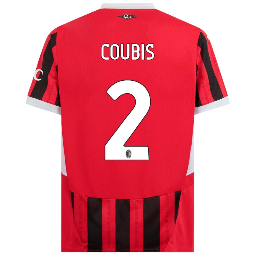 Mujer Fútbol Camiseta Andrei Coubis #2 Rojo Negro 1ª Equipación 2024/25 Perú