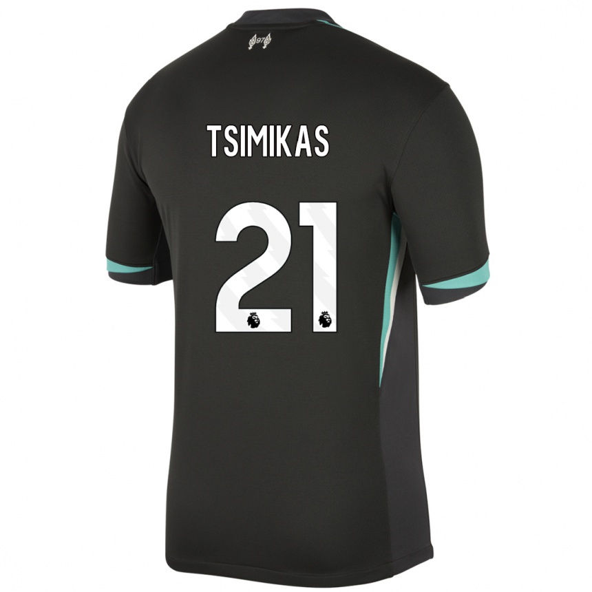 Mujer Fútbol Camiseta Konstantinos Tsimikas #21 Negro Antracita Blanco 2ª Equipación 2024/25 Perú