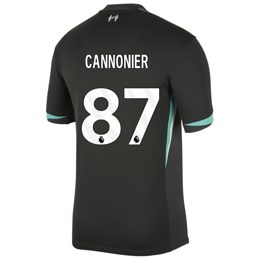 Mujer Fútbol Camiseta Oakley Cannonier #87 Negro Antracita Blanco 2ª Equipación 2024/25 Perú