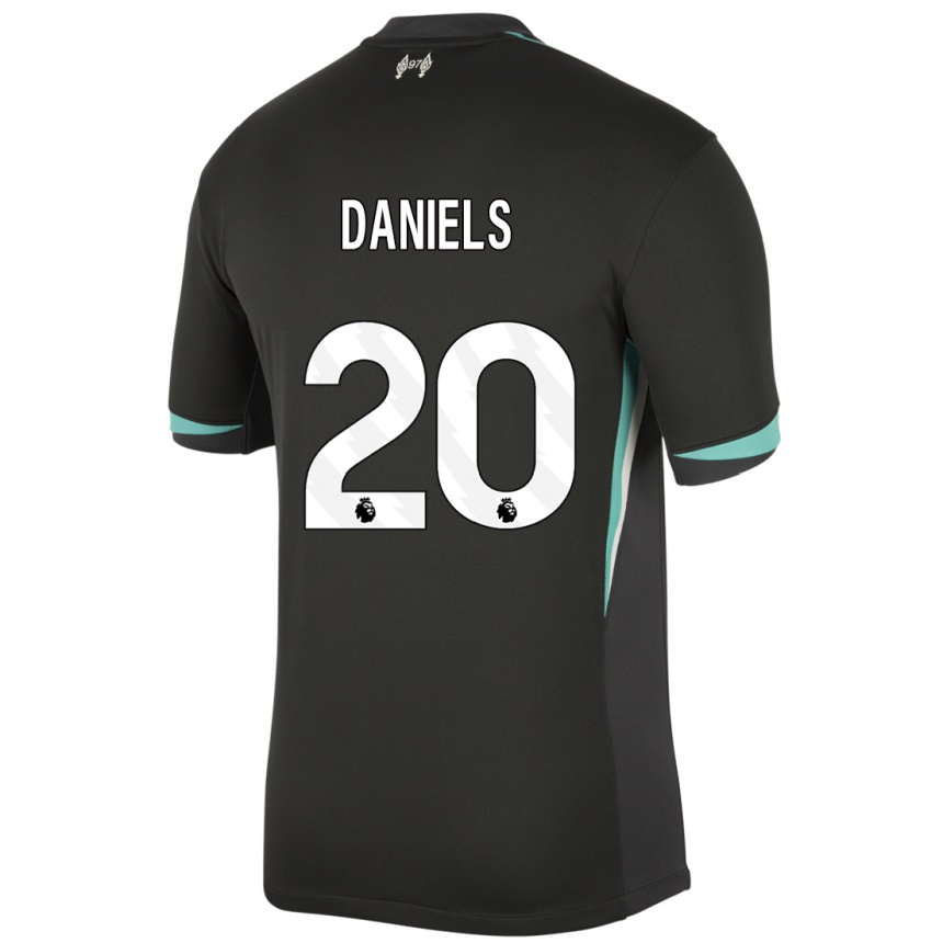 Mujer Fútbol Camiseta Yana Daniels #20 Negro Antracita Blanco 2ª Equipación 2024/25 Perú