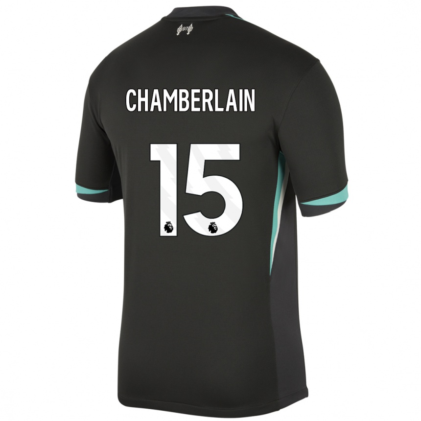 Mujer Fútbol Camiseta Alex Oxlade Chamberlain #15 Negro Antracita Blanco 2ª Equipación 2024/25 Perú