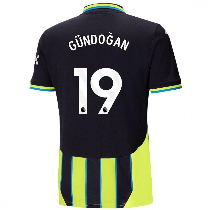 Mujer Fútbol Camiseta Ilkay Gundogan #19 Azul Amarillo 2ª Equipación 2024/25 Perú