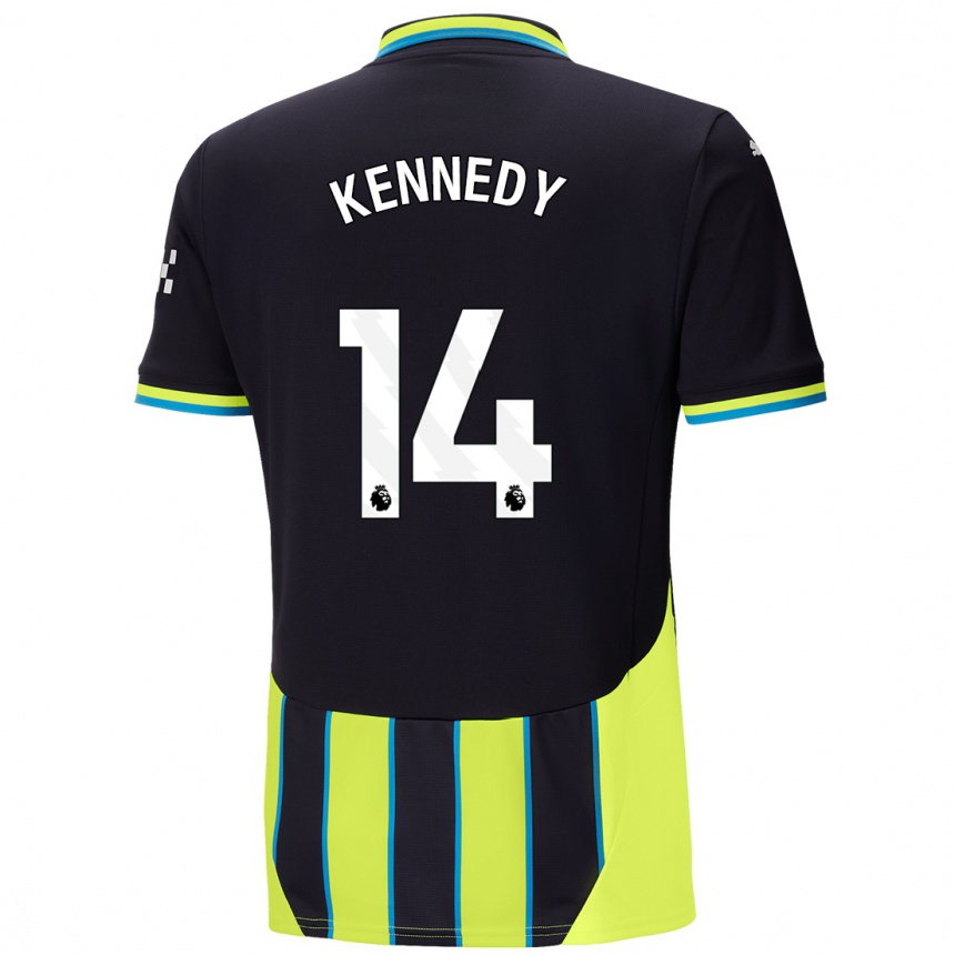 Mujer Fútbol Camiseta Alanna Kennedy #14 Azul Amarillo 2ª Equipación 2024/25 Perú