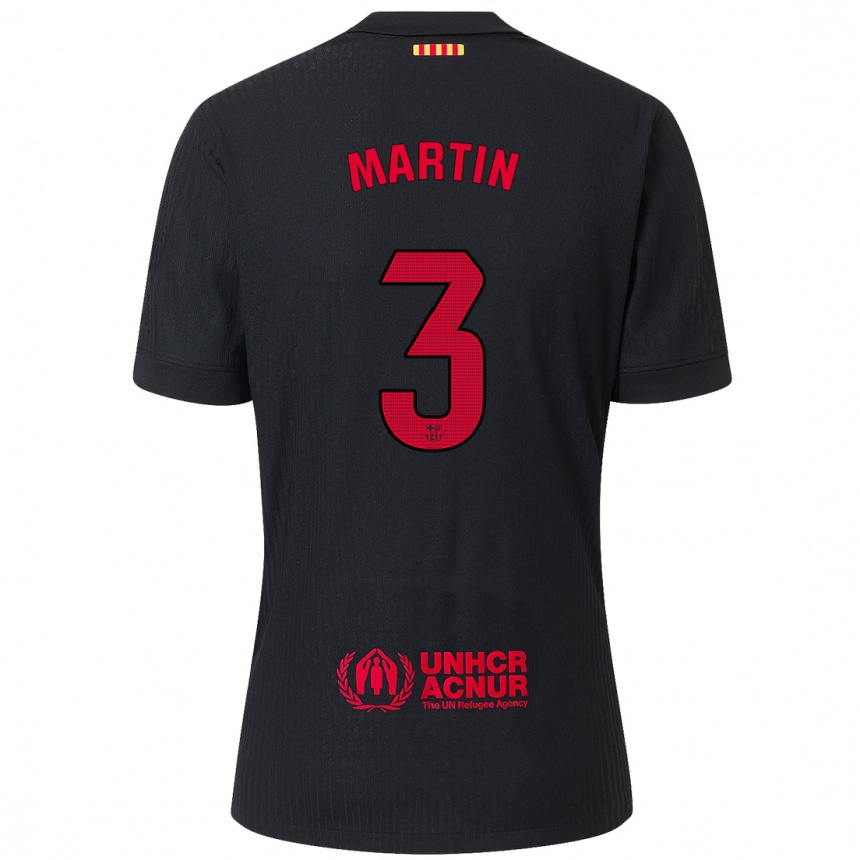 Mujer Fútbol Camiseta Gerard Martin #3 Negro Rojo 2ª Equipación 2024/25 Perú