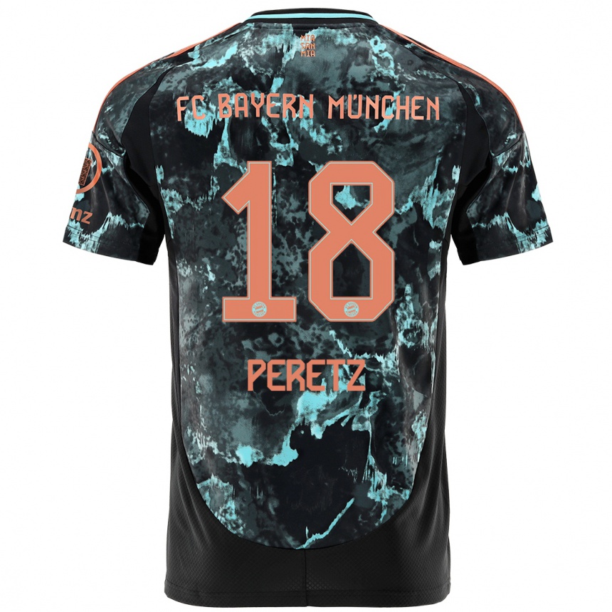 Mujer Fútbol Camiseta Daniel Peretz #18 Negro 2ª Equipación 2024/25 Perú