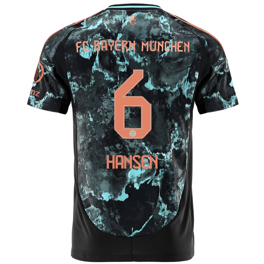 Mujer Fútbol Camiseta Tuva Hansen #6 Negro 2ª Equipación 2024/25 Perú