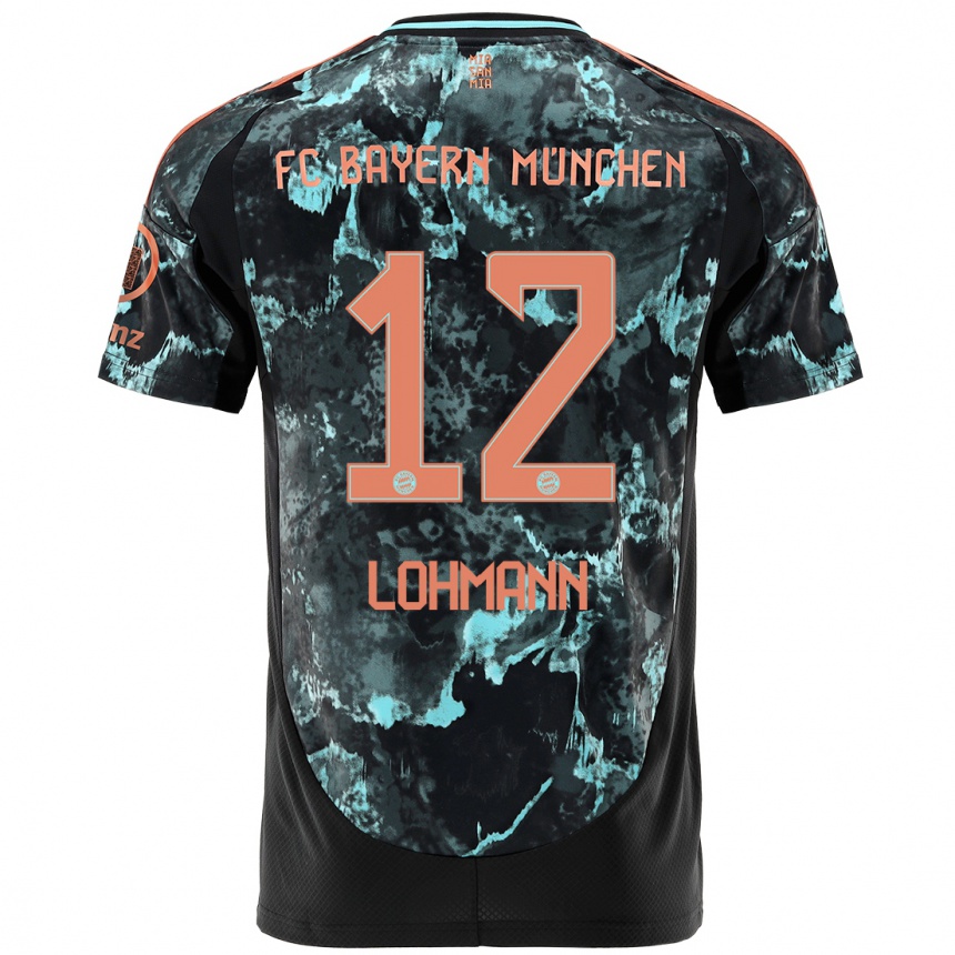 Mujer Fútbol Camiseta Sydney Lohmann #12 Negro 2ª Equipación 2024/25 Perú