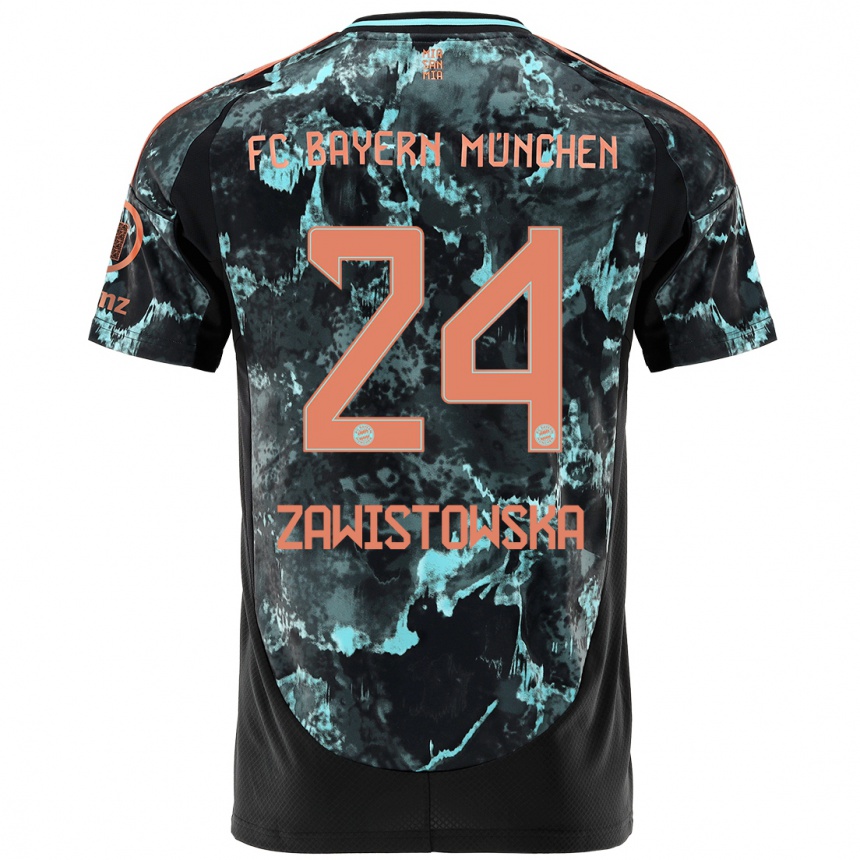 Mujer Fútbol Camiseta Weronika Zawistowska #24 Negro 2ª Equipación 2024/25 Perú