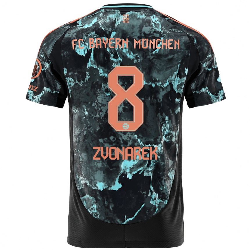 Mujer Fútbol Camiseta Lovro Zvonarek #8 Negro 2ª Equipación 2024/25 Perú