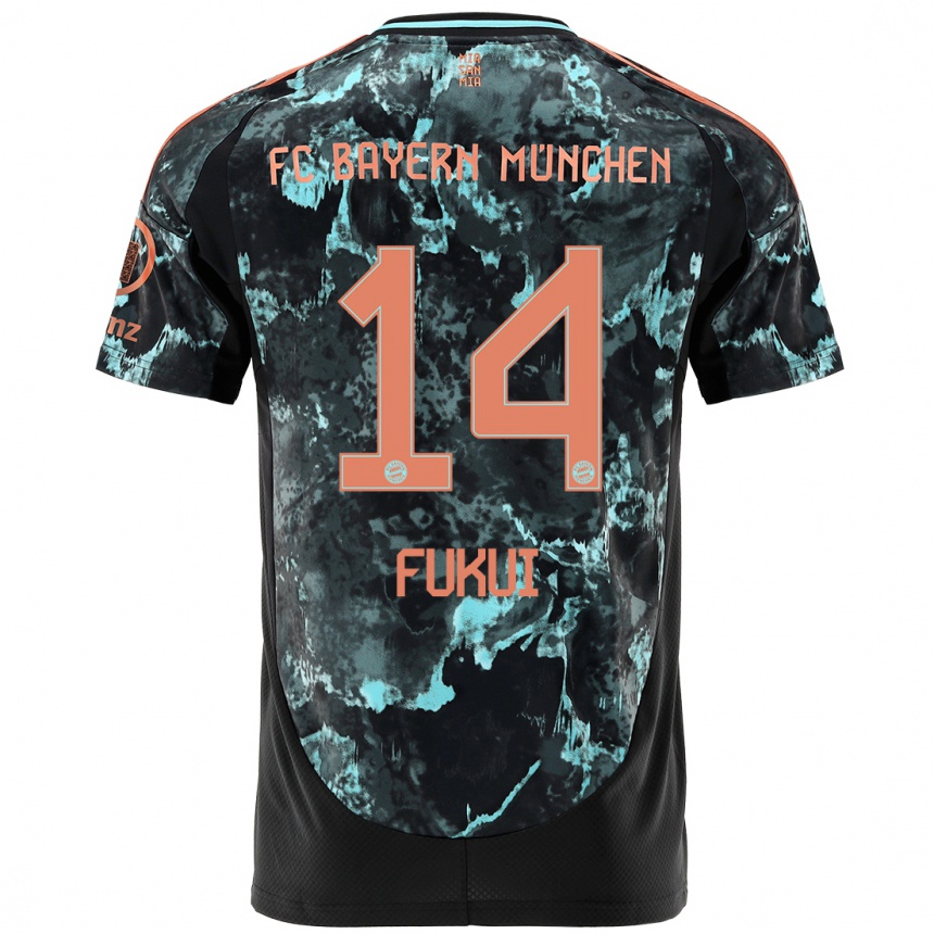 Mujer Fútbol Camiseta Taichi Fukui #14 Negro 2ª Equipación 2024/25 Perú