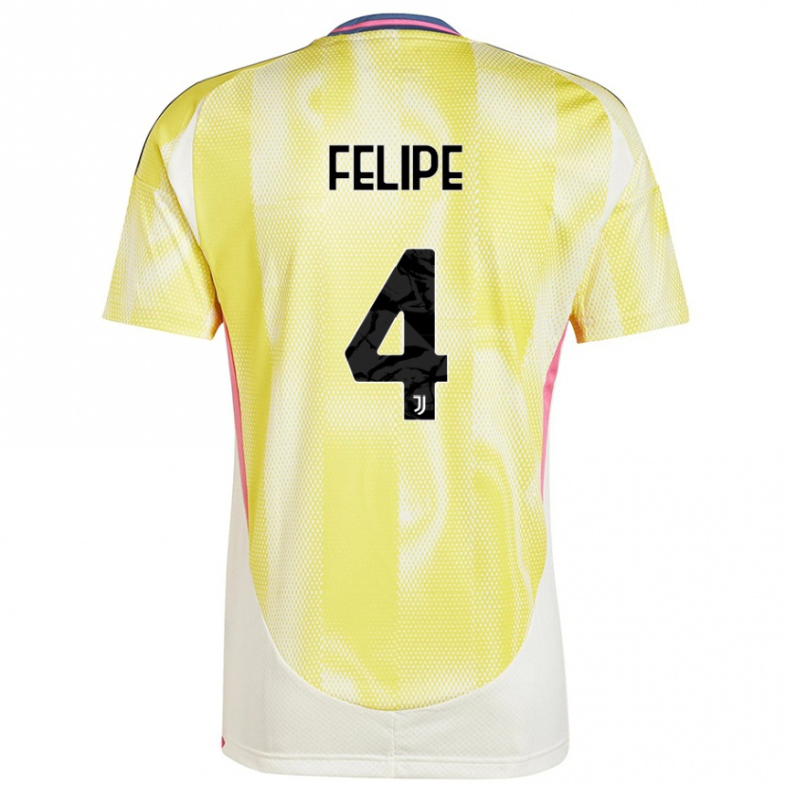 Mujer Fútbol Camiseta Pedro Felipe #4 Amarillo Solar 2ª Equipación 2024/25 Perú