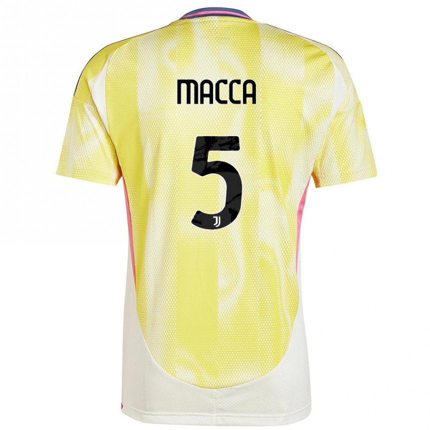 Mujer Fútbol Camiseta Federico Macca #5 Amarillo Solar 2ª Equipación 2024/25 Perú