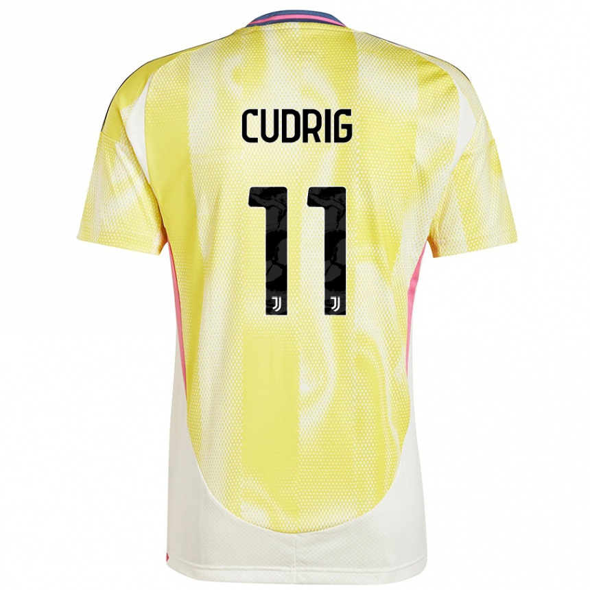 Mujer Fútbol Camiseta Nicolò Cudrig #11 Amarillo Solar 2ª Equipación 2024/25 Perú