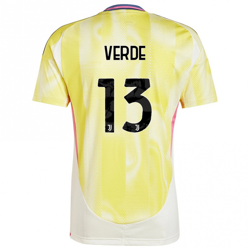 Mujer Fútbol Camiseta Francesco Verde #13 Amarillo Solar 2ª Equipación 2024/25 Perú