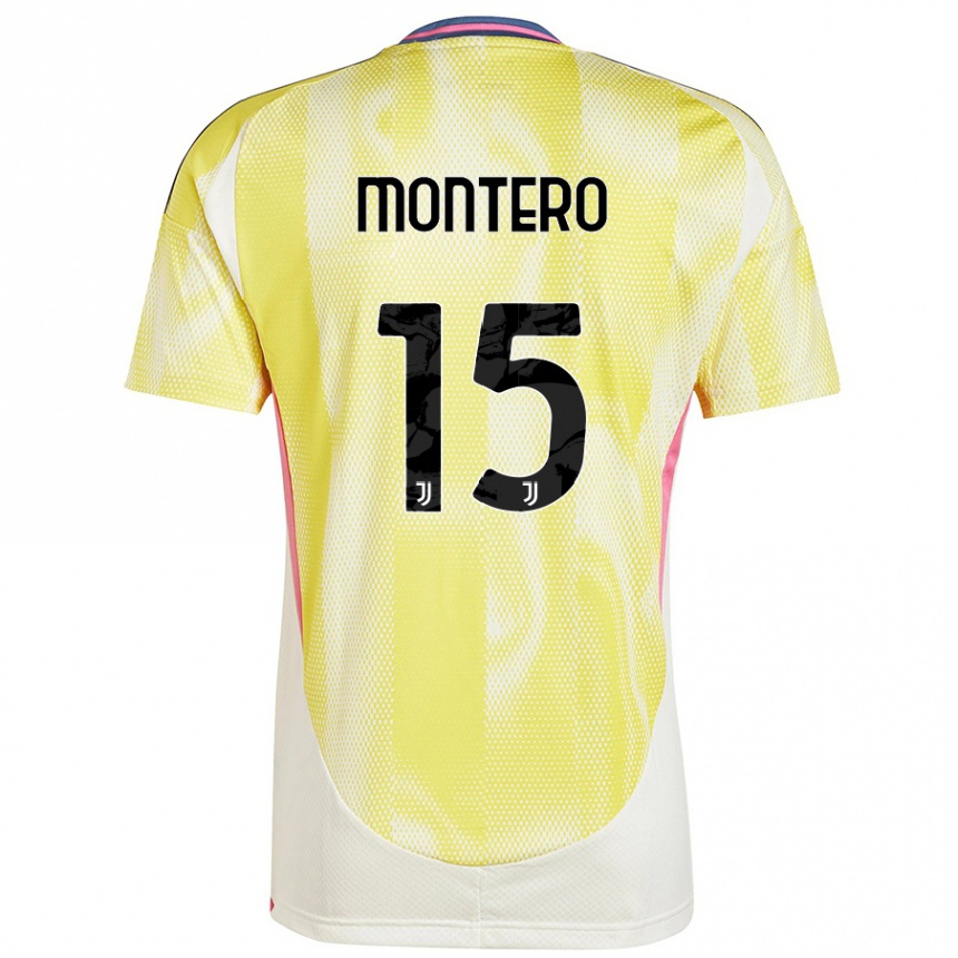 Mujer Fútbol Camiseta Alfonso Montero #15 Amarillo Solar 2ª Equipación 2024/25 Perú