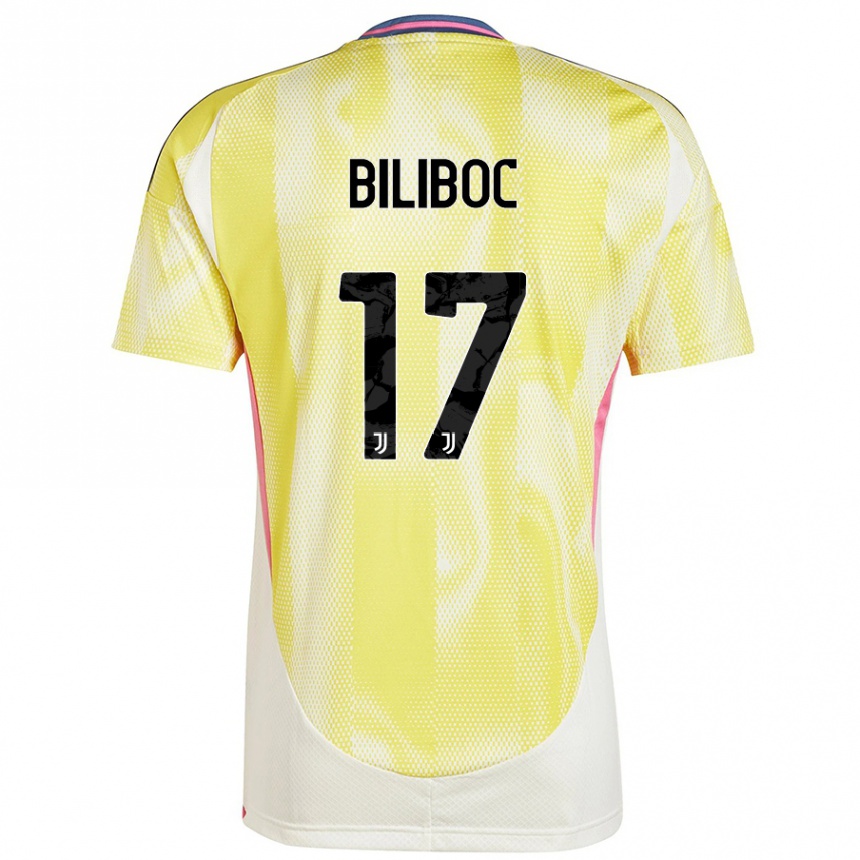 Mujer Fútbol Camiseta Lorenzo Biliboc #17 Amarillo Solar 2ª Equipación 2024/25 Perú