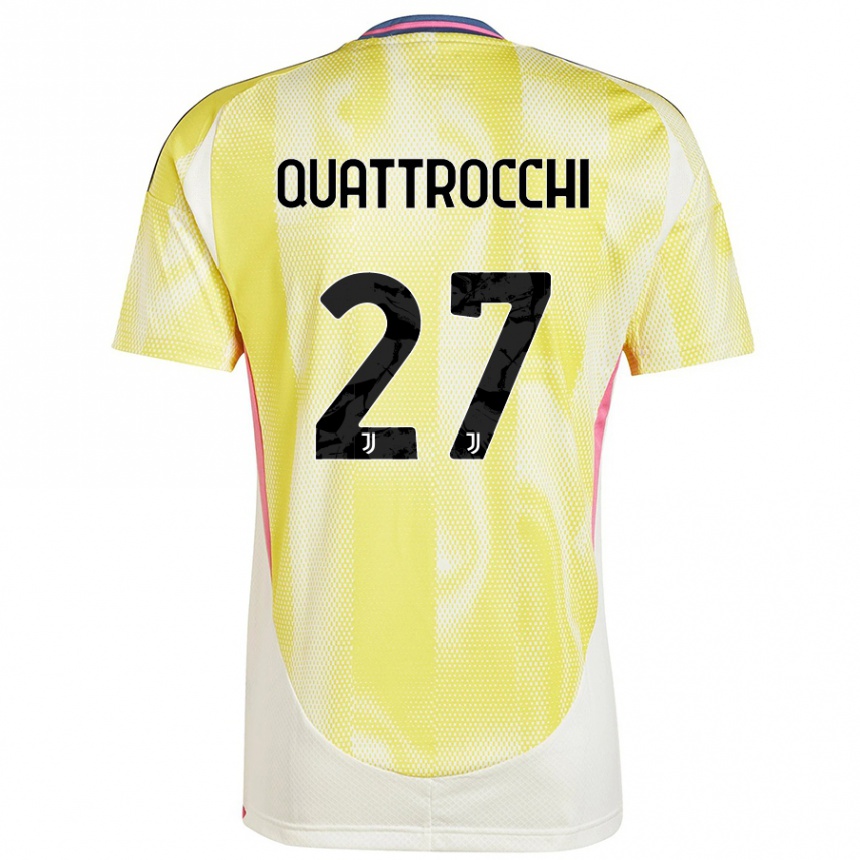 Mujer Fútbol Camiseta Juan Ignacio Quattrocchi #27 Amarillo Solar 2ª Equipación 2024/25 Perú