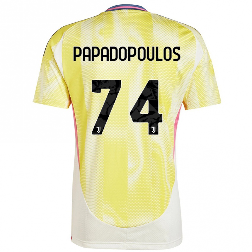 Mujer Fútbol Camiseta Christos Papadopoulos #74 Amarillo Solar 2ª Equipación 2024/25 Perú