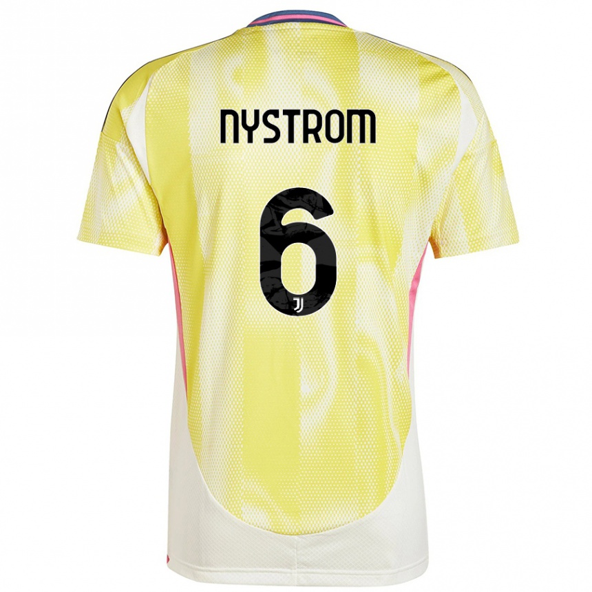 Mujer Fútbol Camiseta Paulina Nyström #6 Amarillo Solar 2ª Equipación 2024/25 Perú