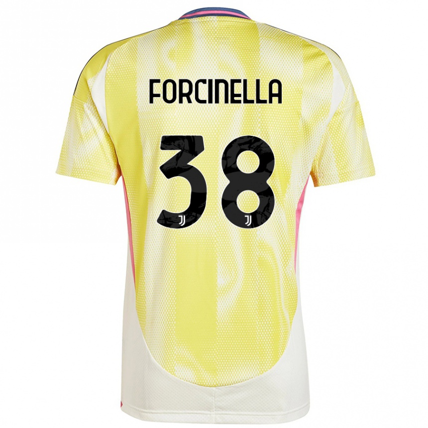 Mujer Fútbol Camiseta Camilla Forcinella #38 Amarillo Solar 2ª Equipación 2024/25 Perú