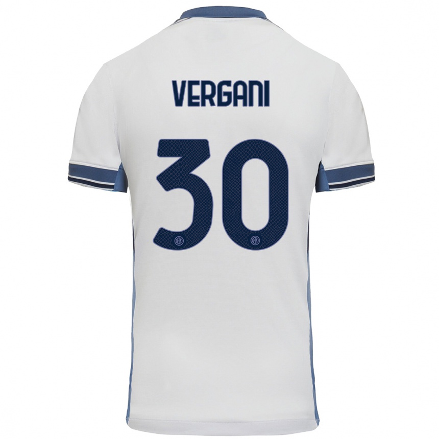 Mujer Fútbol Camiseta Bianca Vergani #30 Blanco Gris 2ª Equipación 2024/25 Perú