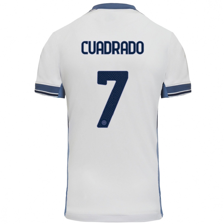 Mujer Fútbol Camiseta Juan Cuadrado #7 Blanco Gris 2ª Equipación 2024/25 Perú