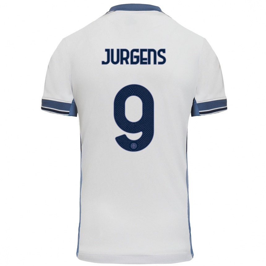 Mujer Fútbol Camiseta Oliver Jurgens #9 Blanco Gris 2ª Equipación 2024/25 Perú