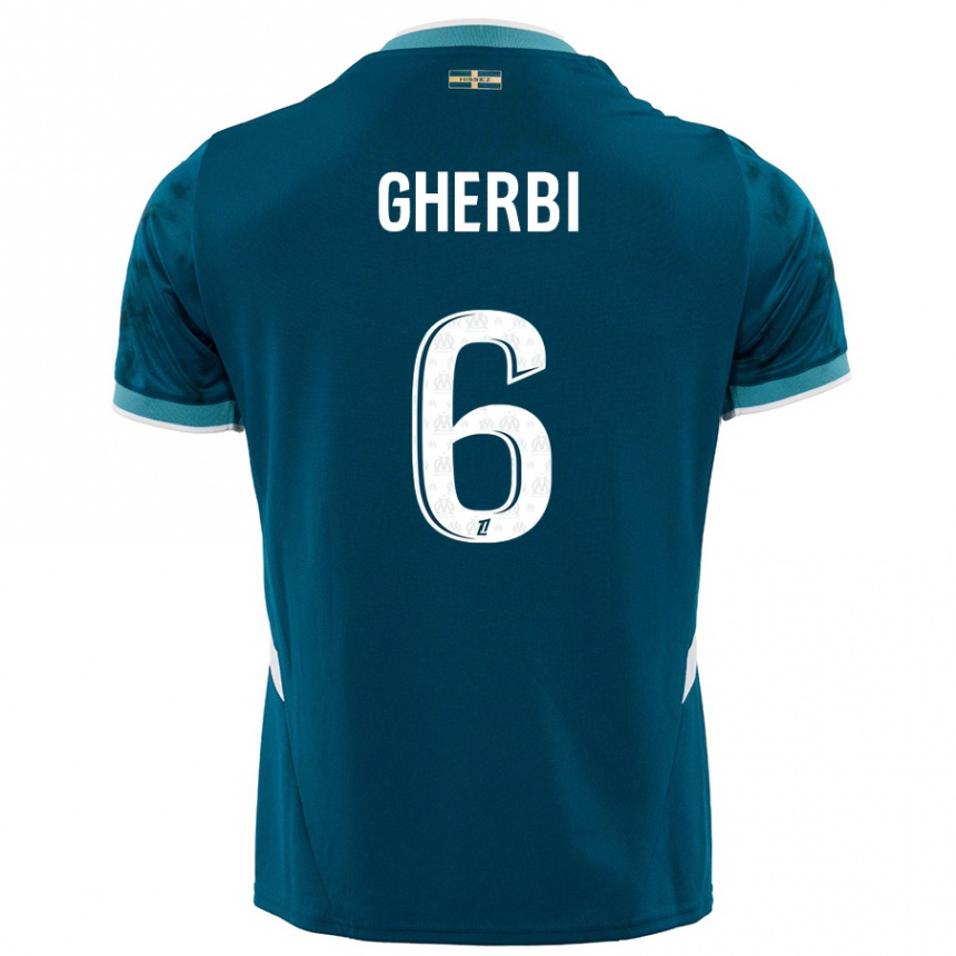 Mujer Fútbol Camiseta Candice Gherbi #6 Azul Turquesa 2ª Equipación 2024/25 Perú