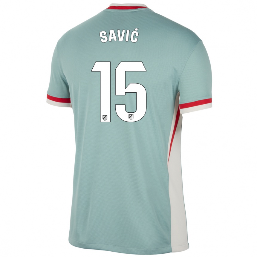 Mujer Fútbol Camiseta Stefan Savic #15 Beige Claro Azul 2ª Equipación 2024/25 Perú