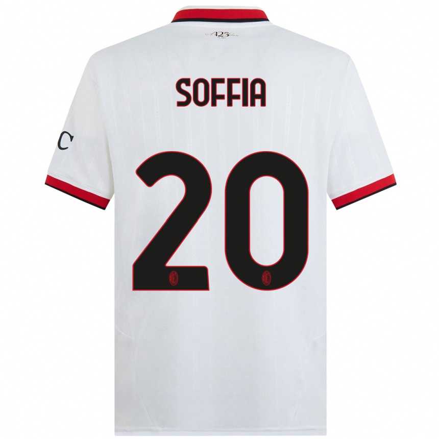 Mujer Fútbol Camiseta Angelica Soffia #20 Blanco Negro Rojo 2ª Equipación 2024/25 Perú