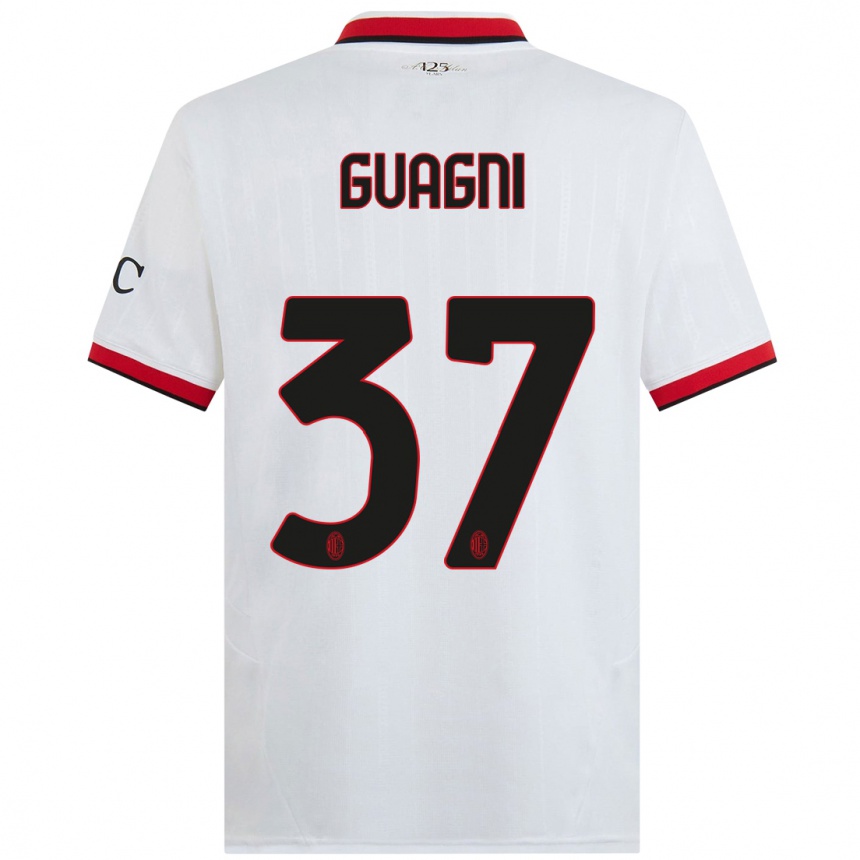 Mujer Fútbol Camiseta Alia Guagni #37 Blanco Negro Rojo 2ª Equipación 2024/25 Perú