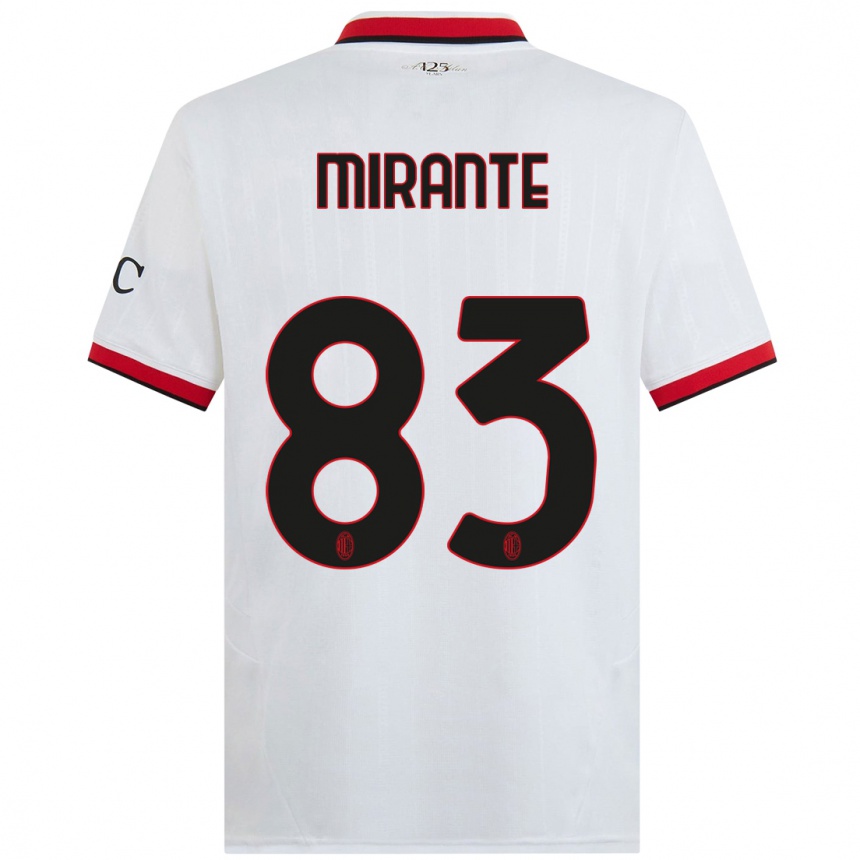 Mujer Fútbol Camiseta Antonio Mirante #83 Blanco Negro Rojo 2ª Equipación 2024/25 Perú