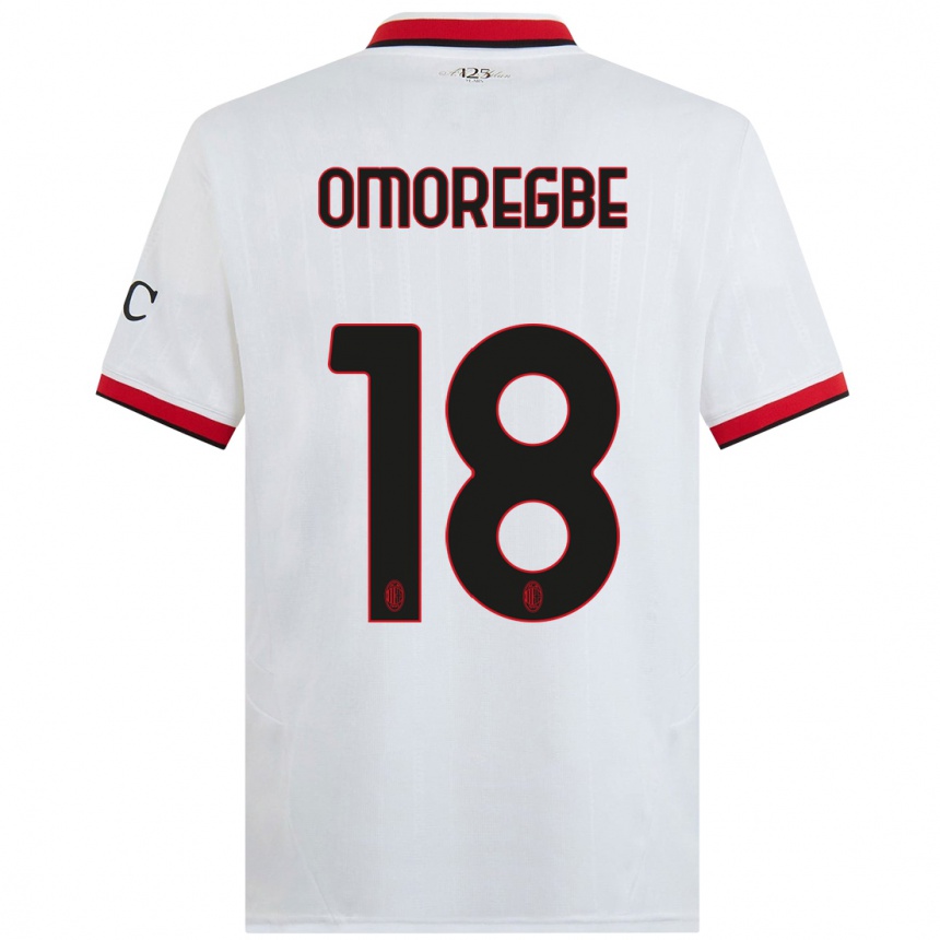 Mujer Fútbol Camiseta Bob Murphy Omoregbe #18 Blanco Negro Rojo 2ª Equipación 2024/25 Perú